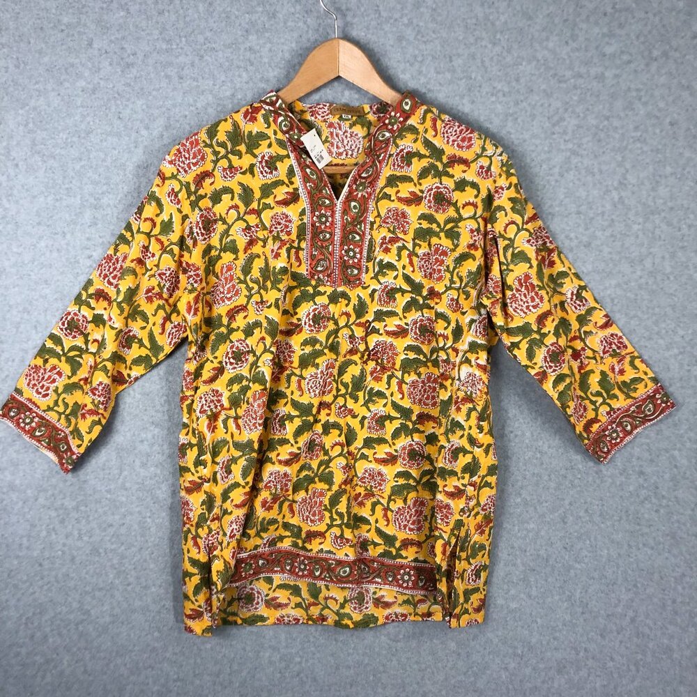 NWT Craft House Floral Made in India Tunic Top Size XXL